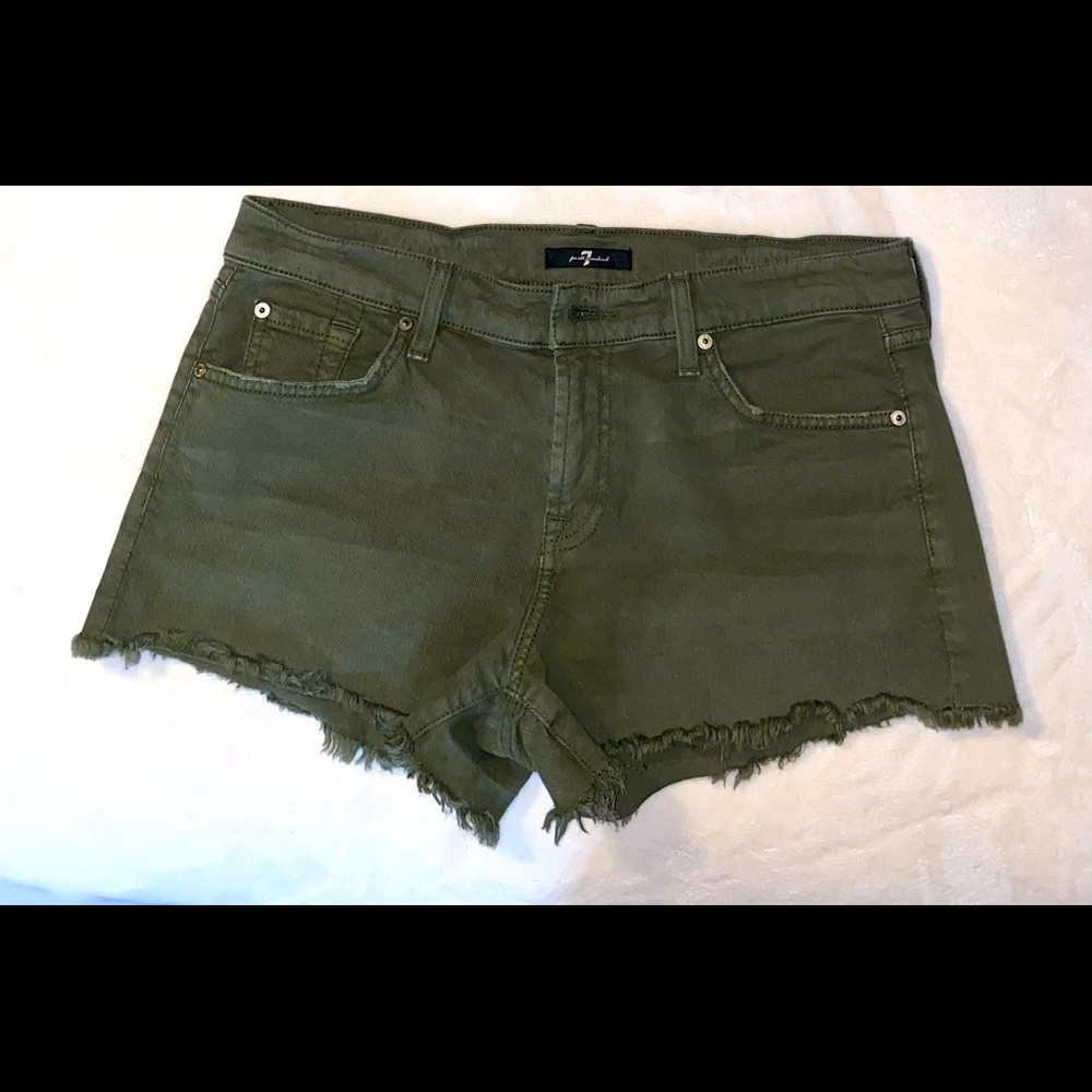 7 for All Mankind Olive Denim Shorts